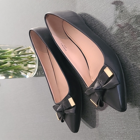 Topshop Shoes - Topshop Apple Pointy Toe Bows Vegan Ballet Flats 39 9
